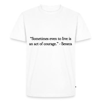 An act of courage - Men's Premium Organic T-Shirt - white - Front - Nico (187cm)
