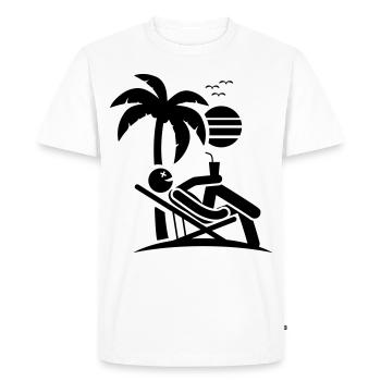 Île symbole d’été Palme Chillen - T-shirt Premium bio Homme - blanc - Devant - Nico (187cm)
