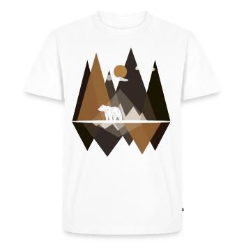 Montagne et ours - T-shirt Premium bio Homme - blanc - Devant - Nico (187cm)