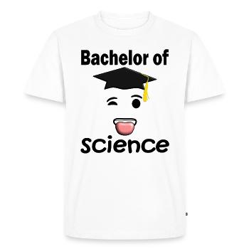 Bachelor Of Science. Graduate Sticks Out His - Men's Premium Organic T-Shirt - white - Front - Nico (187cm)