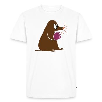 Taupe-amour-cadeau jardinier - T-shirt Premium bio Homme - blanc - Devant - Nico (187cm)