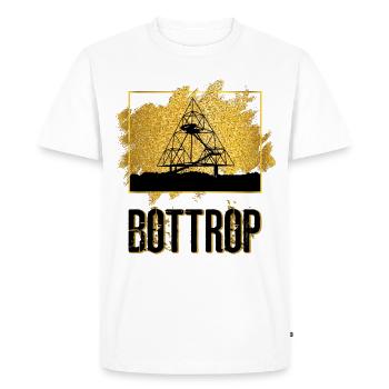 Bottrop Allemagne Ville Skyline Amour Gold - T-shirt Premium bio Homme - blanc - Devant - Nico (187cm)