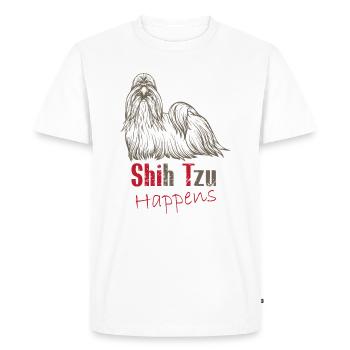 Shit happens - Men's Premium Organic T-Shirt - white - Front - Nico (187cm)