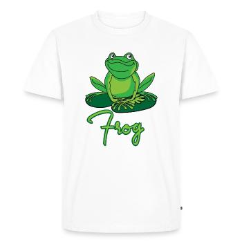 Grenouille feuillue - T-shirt Premium bio Homme - blanc - Devant - Nico (187cm)