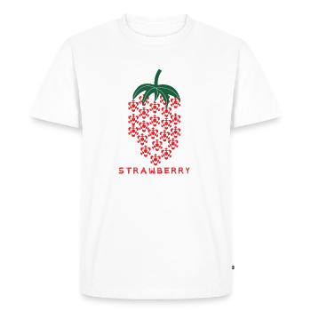 Strawberry, Erdebeere, Abstrait - T-shirt Premium bio Homme - blanc - Devant - Nico (187cm)