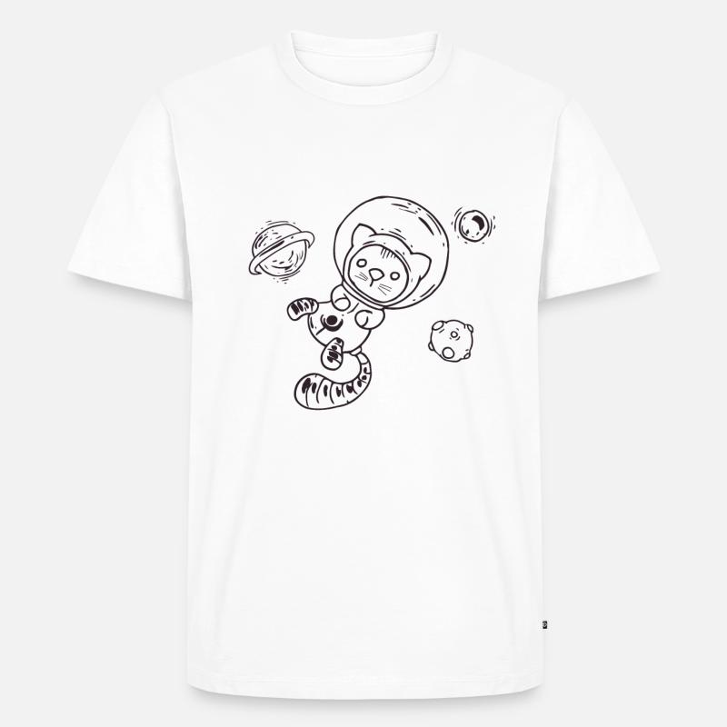 Cat in Space - Männer Premium Bio T-Shirt - Weiß