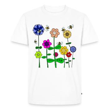 Fleurs et abeilles - printemps / été - T-shirt Premium bio Homme - blanc - Devant - Nico (187cm)