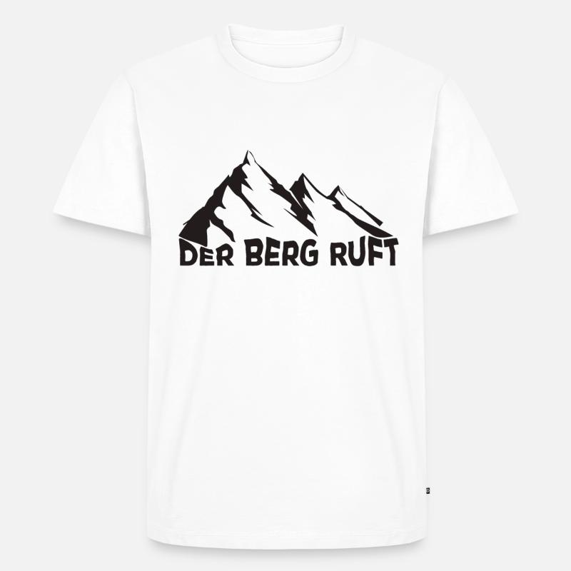 Der Berg ruft - Männer Premium Bio T-Shirt - Weiß