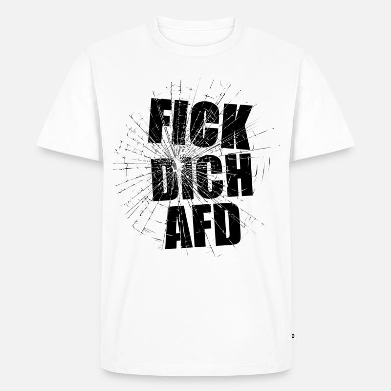 fick dich afd - Männer Premium Bio T-Shirt - Weiß