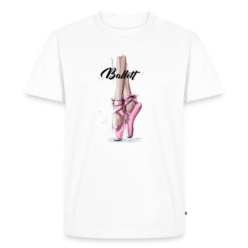 Ballet femmes ballerines filles - T-shirt Premium bio Homme - blanc - Devant - Nico (187cm)