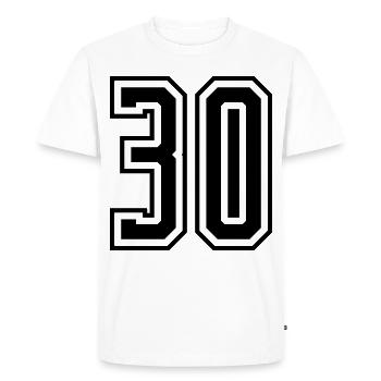30 Number number - Men's Premium Organic T-Shirt - white - Front - Nico (187cm)