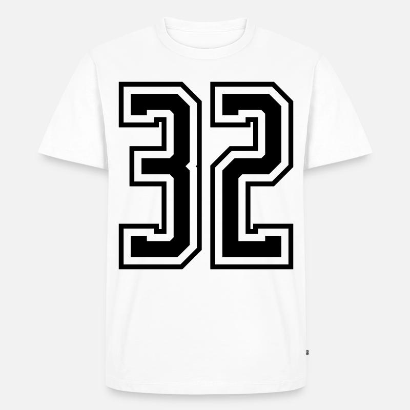 32 Numéro de numéro - T-shirt Premium bio Homme - blanc