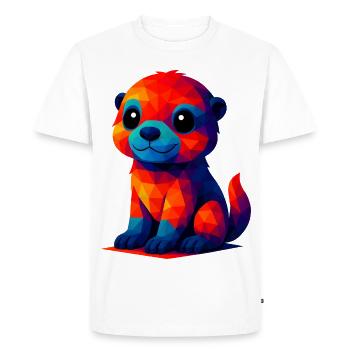 WPAP Polygon Kawaii Style Baby Otter Animals - Men's Premium Organic T-Shirt - white - Front - Nico (187cm)