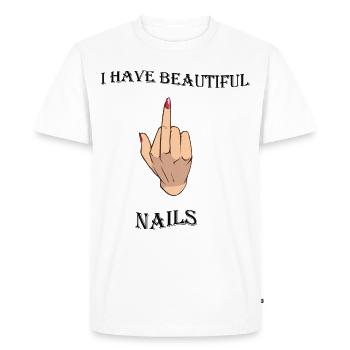 I HAVE BEAUTIFUL NAILS - T-shirt Premium bio Homme - blanc - Devant - Nico (187cm)