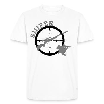Sniper - Men's Premium Organic T-Shirt - white - Front - Nico (187cm)