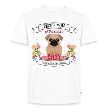 Maman de chien bébé cool proverbes chien mobylette mignon - T-shirt Premium bio Homme - blanc - Devant - Nico (187cm)