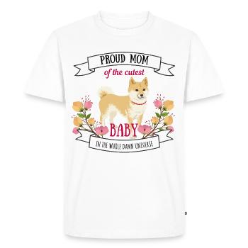 Dog mom baby cool sayings dog Shiba Inu sweet - Men's Premium Organic T-Shirt - white - Front - Nico (187cm)