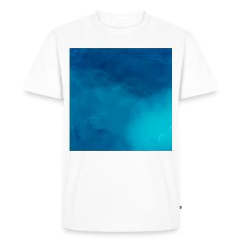 Bleu motif artistique peinture art Bleu - T-shirt Premium bio Homme - blanc - Devant - Nico (187cm)