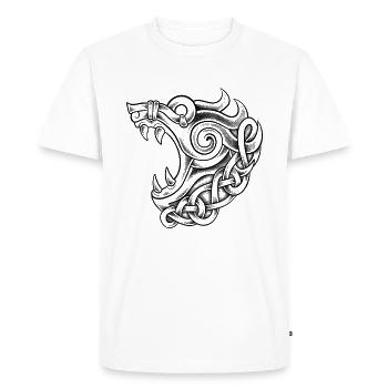 Fenrir vikings dotwork tattoo - Men's Premium Organic T-Shirt - white - Front - Nico (187cm)