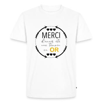 Merci d'avoir été une témoin en or, cadeau témoin - T-shirt Premium bio Homme - blanc - Devant - Nico (187cm)