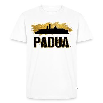 Padoue Italie Ville Skyline Accueil Amour Or - T-shirt Premium bio Homme - blanc - Devant - Nico (187cm)