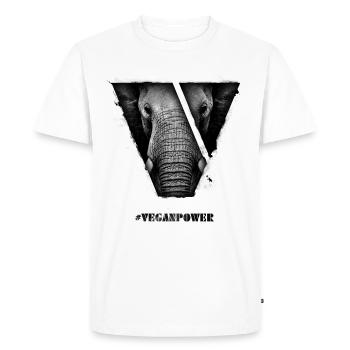 #VeganPower - Elephant - T-shirt Premium bio Homme - blanc - Devant - Nico (187cm)