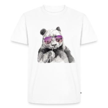 Panda cool Avec des lunettes de soleil - T-shirt Premium bio Homme - blanc - Devant - Nico (187cm)