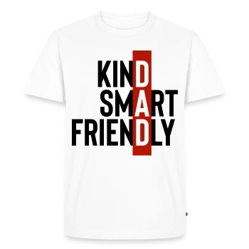 Fête des pères Fête des pères Fête des pères Fête des pères - T-shirt Premium bio Homme - blanc - Devant - Nico (187cm)