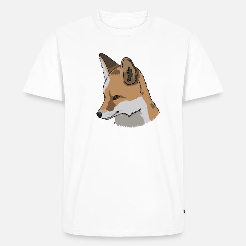 Fuchs, Zeichnung, Geschenkidee - Männer Premium Bio T-Shirt - Weiß