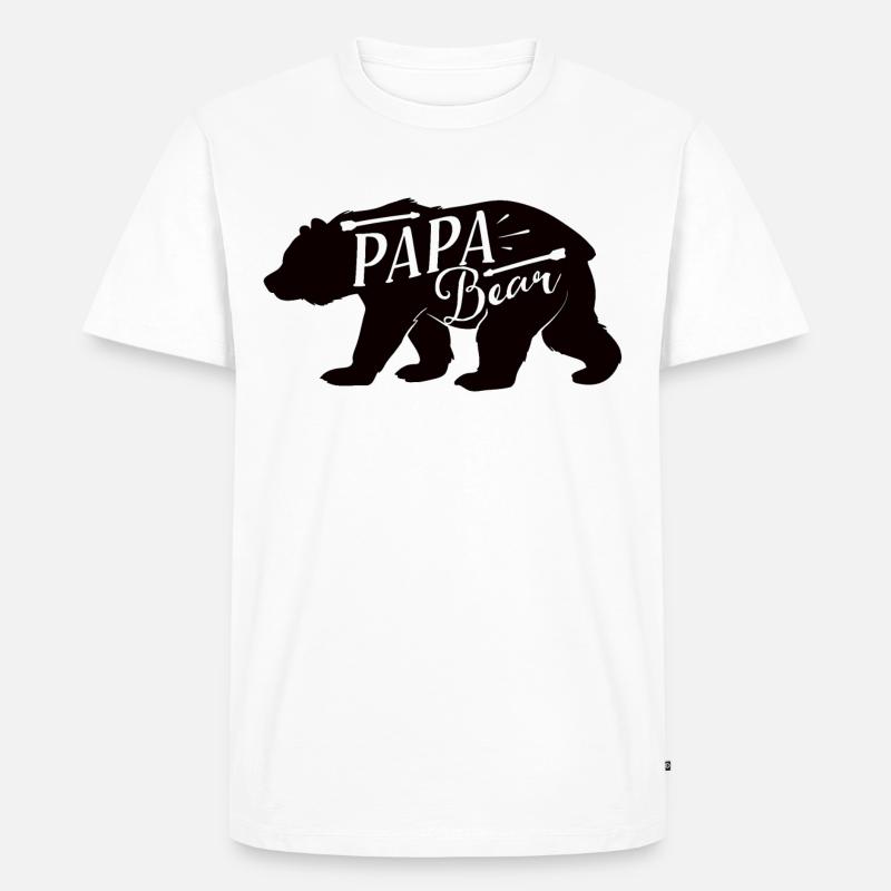 Papa Bär - Männer Premium Bio T-Shirt - Weiß