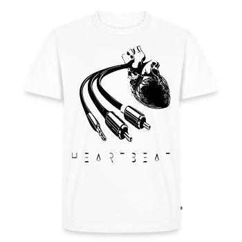 Battement de cœur - patteBLN - T-shirt Premium bio Homme - blanc - Devant - Nico (187cm)