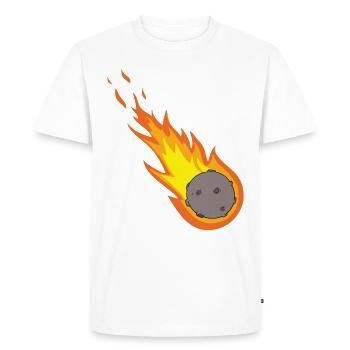 Espace Comète Flaming Meteor - T-shirt Premium bio Homme - blanc - Devant - Nico (187cm)