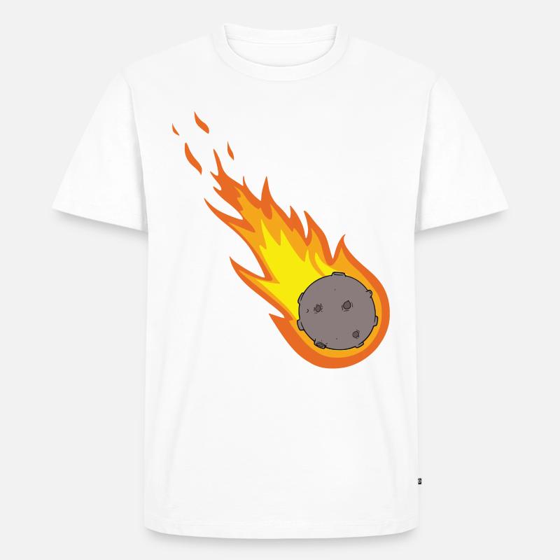 Flaming Meteor Comet Space - Männer Premium Bio T-Shirt - Weiß