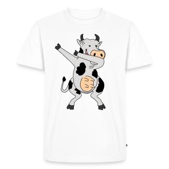 Funny cow as a gift idea for friends - Men's Premium Organic T-Shirt - white - Front - Nico (187cm)