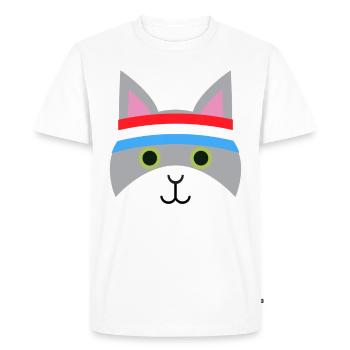 Jogging chat - T-shirt Premium bio Homme - blanc - Devant - Nico (187cm)