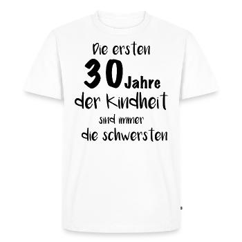T-shirt d’anniversaire - cadeau pour les années 30 - T-shirt Premium bio Homme - blanc - Devant - Nico (187cm)
