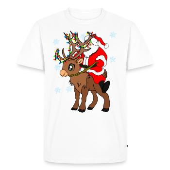 Cadeau de Noël drôle pour les adultes de bonheur - T-shirt Premium bio Homme - blanc - Devant - Nico (187cm)