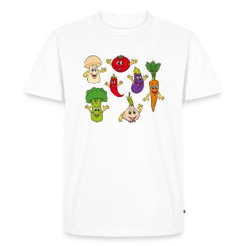 Légumes drôles - T-shirt Premium bio Homme - blanc - Devant - Nico (187cm)