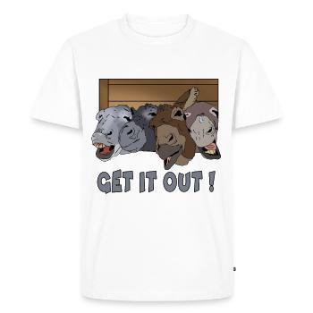 Get it out! Donkey group Gift idea for crazy - Men's Premium Organic T-Shirt - white - Front - Nico (187cm)