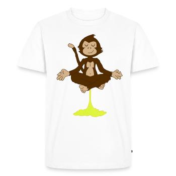Singe pétant médité. Idée de cadeau pour drôle - T-shirt Premium bio Homme - blanc - Devant - Nico (187cm)
