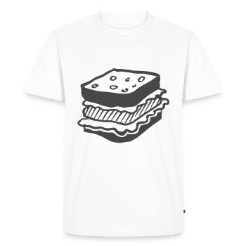 sandwich - T-shirt Premium bio Homme - blanc - Devant - Nico (187cm)