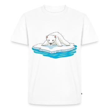 Polar Bear Ice floe Arctic North Pole Cold Glacier - Men's Premium Organic T-Shirt - white - Front - Nico (187cm)
