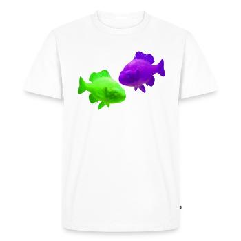 Poissons - T-shirt Premium bio Homme - blanc - Devant - Nico (187cm)