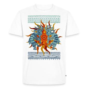 Indiens américains Kokopelli Musicans - Sun Border 1 - T-shirt Premium bio Homme - blanc - Devant - Nico (187cm)