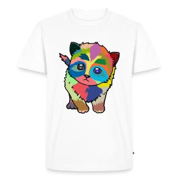 Petit chat mignon coloré - T-shirt Premium bio Homme - blanc - Devant - Nico (187cm)