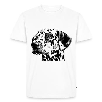Dalmatian head dog - Men's Premium Organic T-Shirt - white - Front - Nico (187cm)
