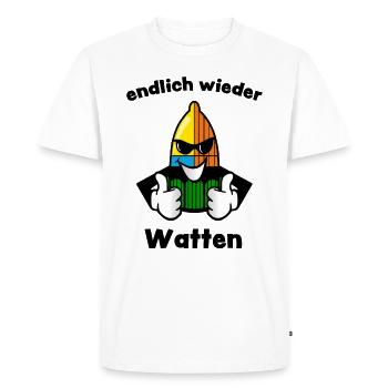 WATTEN Watteln Wattlung Jeu de cartes Carte - T-shirt Premium bio Homme - blanc - Devant - Nico (187cm)