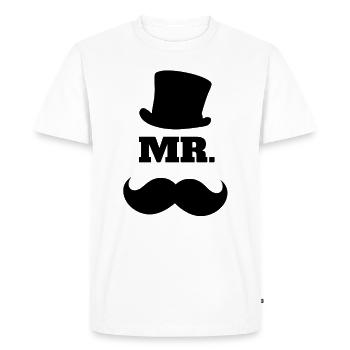 pension - Men's Premium Organic T-Shirt - white - Front - Nico (187cm)