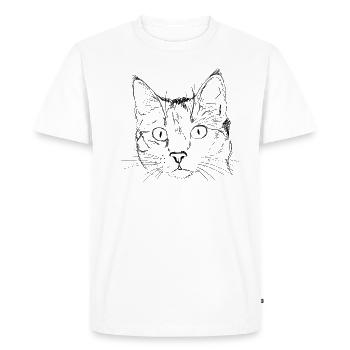 Chat dessiné - T-shirt Premium bio Homme - blanc - Devant - Nico (187cm)