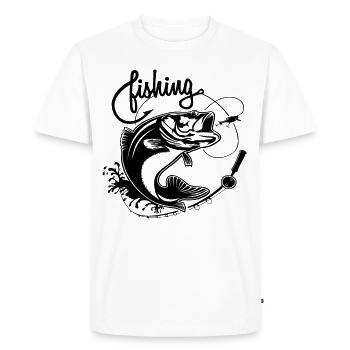 Poisson pêcheur - T-shirt Premium bio Homme - blanc - Devant - Nico (187cm)